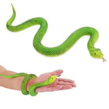 Cobee Rubber Elastic Snake Figures, Realistic Reptile Animal Figurine Big Rainforest Snakes Toy Snake Figure to Keep Birds Away Fake Snakes Python