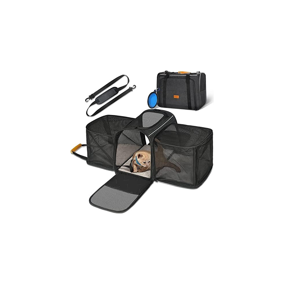 Soft Sided Pet Carrier Bag for Small Dogs Puppies and Medium Cats by Morpilot, Large and Portable Pet Travel Crate with Breathable Mesh and Locking