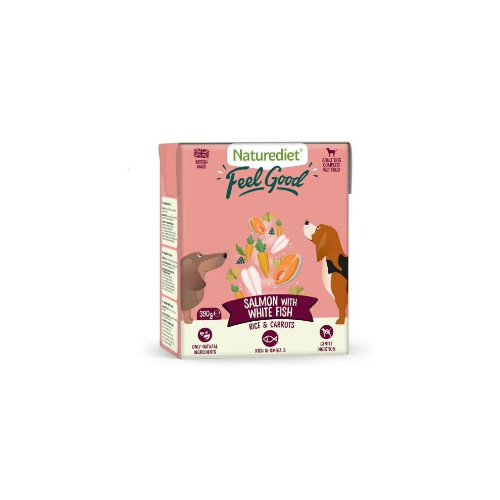 Naturediet - Feel Good Wet Dog Food, Natural And Nutritionally Balanced, Salmon, 390G (Pack Of 18)