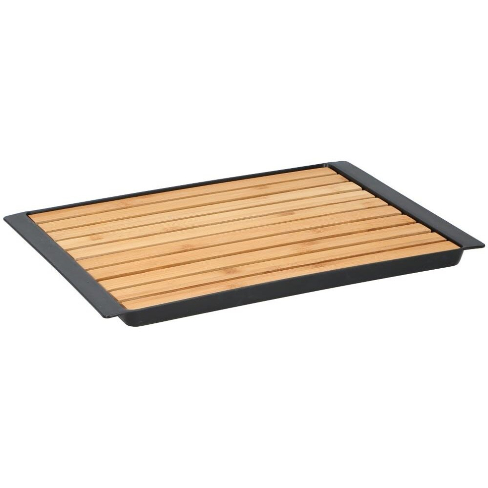 Wooden Bamboo Cutting Board With Crumb Catcher Bread Chopping Tray