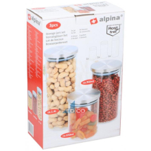 3 PCS Air Tight Preserve Jars Glass Food Kitchen Storage Container Set