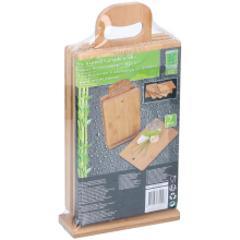 cutting board set with standard 29 x 15 cm bamboo brown 7-piece
