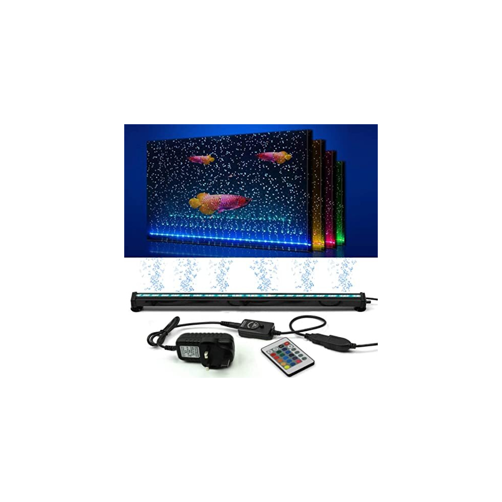 NEWNEN Fish Tank Light Waterproof Aquarium Lights Remote Control 5050 LED Color Changing,Air Bubble lights with 24key controller for Fresh and