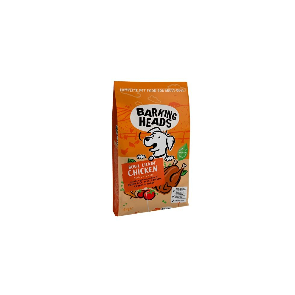 Barking Heads Dry Dog Food - Bowl Lickin' Chicken 12kg - 100% Natural Chicken - Good for Healthy Digestion & Joint Health