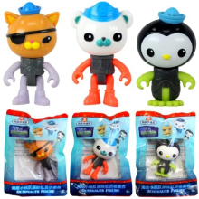 Octonauts Fisher Price Articulated 8cm Figure with Glow in Dark Octo Suits Set of 3 - Captain Barnacles, Kwazi & Peso