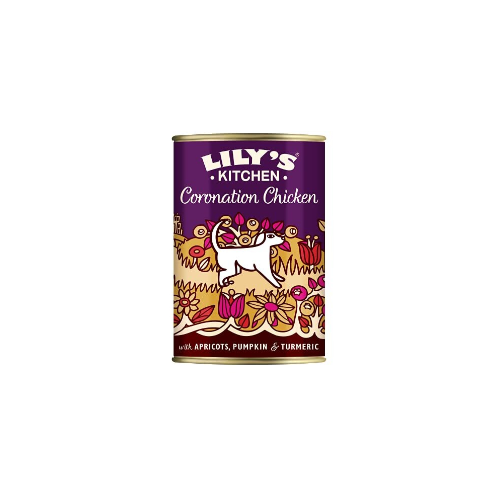 Lily's Kitchen Coronation Chicken Grain Free Complete Adult Wet Dog Food (6 x 400g), Brown