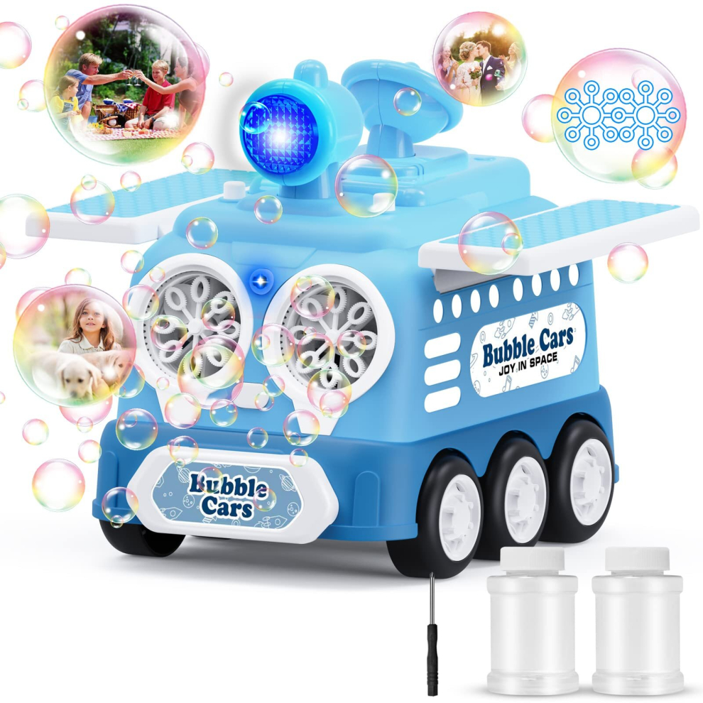 Automatic Bubble Machine for Kids,15000+ Bubbles Per Minute Bubble Blower,Bubble Maker Toys with 16Holes/lighting/80ML Bubble