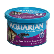 AQUARIAN Complete Nutrition, Aquarium Tropical & Temperate Fish Food Flakes, 50g Container