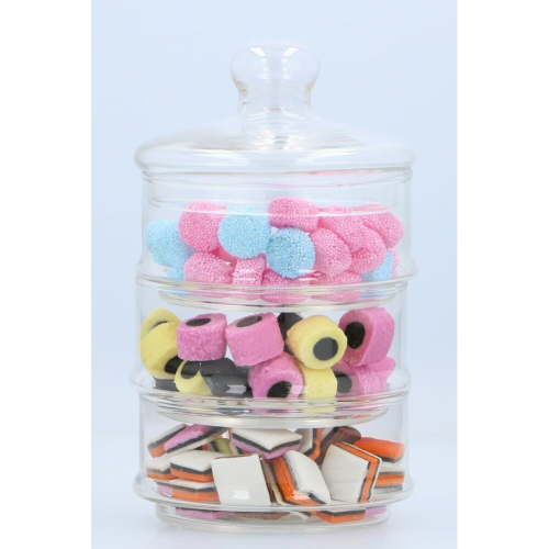 3x stackable storage jar glass kitchen Decor 1