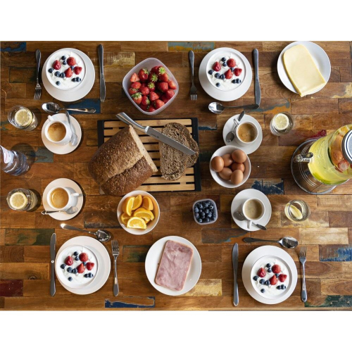 16 Piece White Ceramic Breakfast Set Service 1