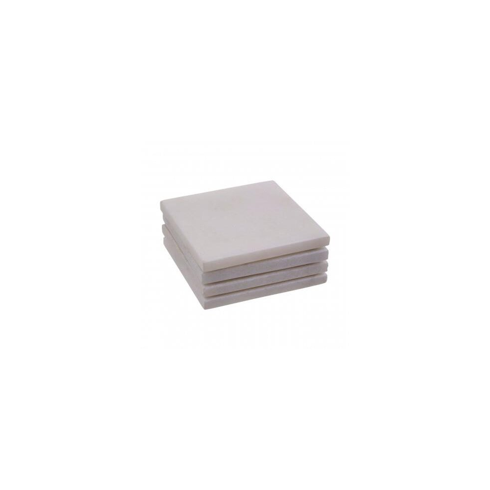 Kindia Set Of Four White Marble Square Coasters