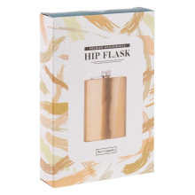 8Oz Gold Finish Hip Flask Warm Metallic Coating