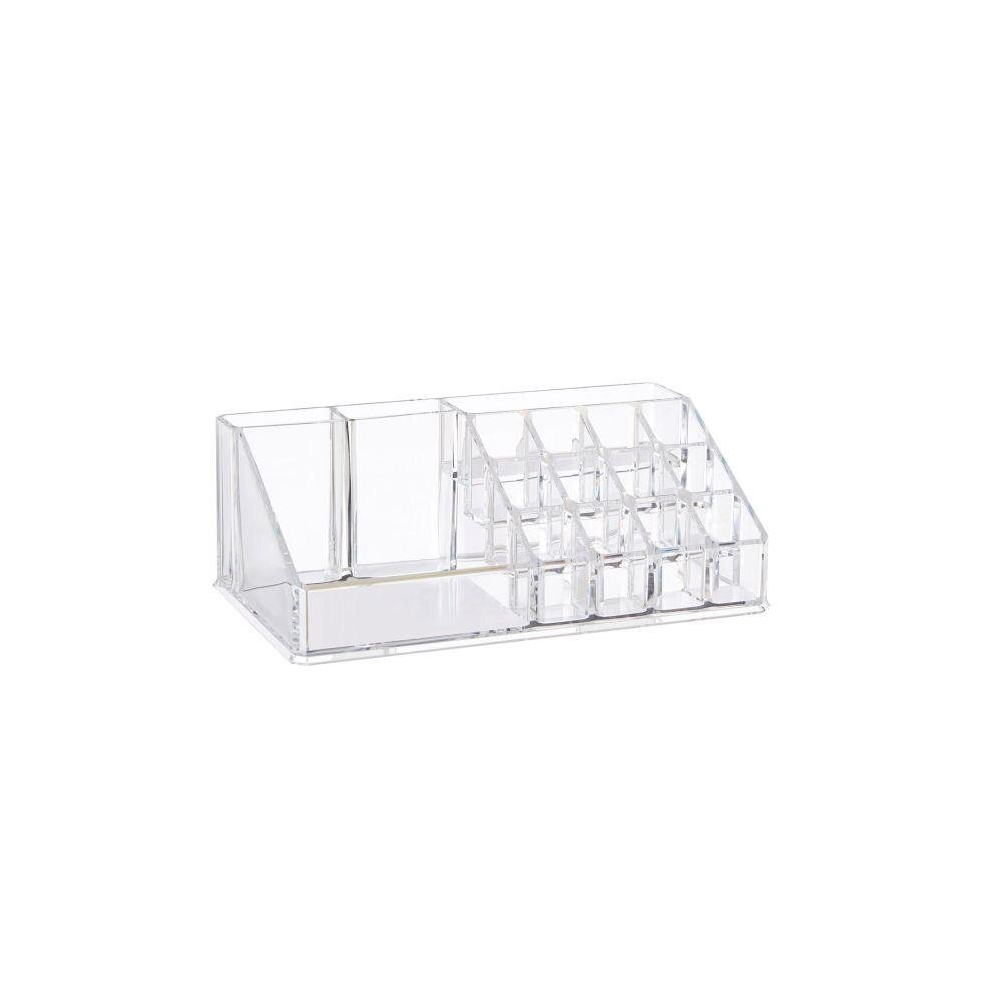 16 Compartment Cosmetics Organiser, Clear