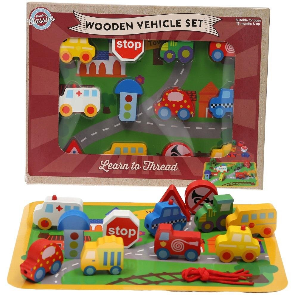 A to Z 65849 Wooden Vehicle Set, Green