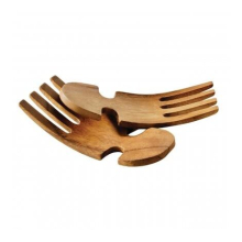 PF-1104586: Kora Acacia Wood Salad Servers — Set of 2, Hand-Carved, Eco-Friendly, Easy to Clean