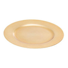 Gold Charger Plates, Strong Plastic Plates for Dinnerware Set, Durable Dinner Plates with Gold Finish