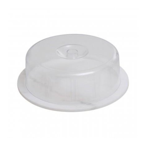 Versatile White Marble Cheese Board With Domed Lid, Elegant Design Cheese Board, Durable Storage Board
