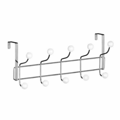 Over Door Hanger, 10 White Ball Hooks Door Hanger, Space-Saving Door Hanger for Living Room and Hallway