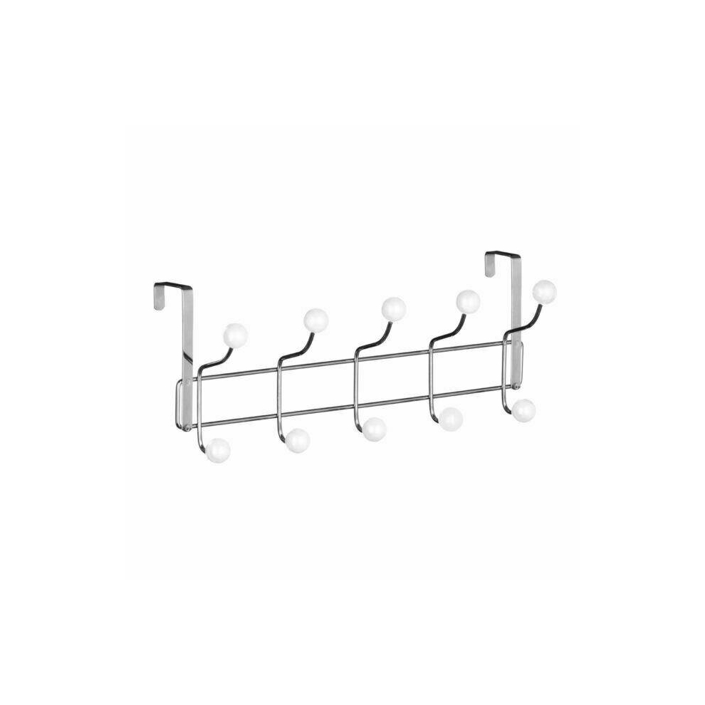 Premier Housewares Over Door Hanger, 10 Ball Hooks Door Hanger, Space-Saving Door Hanger For Living Room And Hallway White