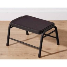 (White) Metal Step Stool with Black Rubber Top