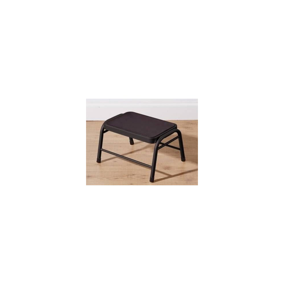 (White) Metal Step Stool with Black Rubber Top