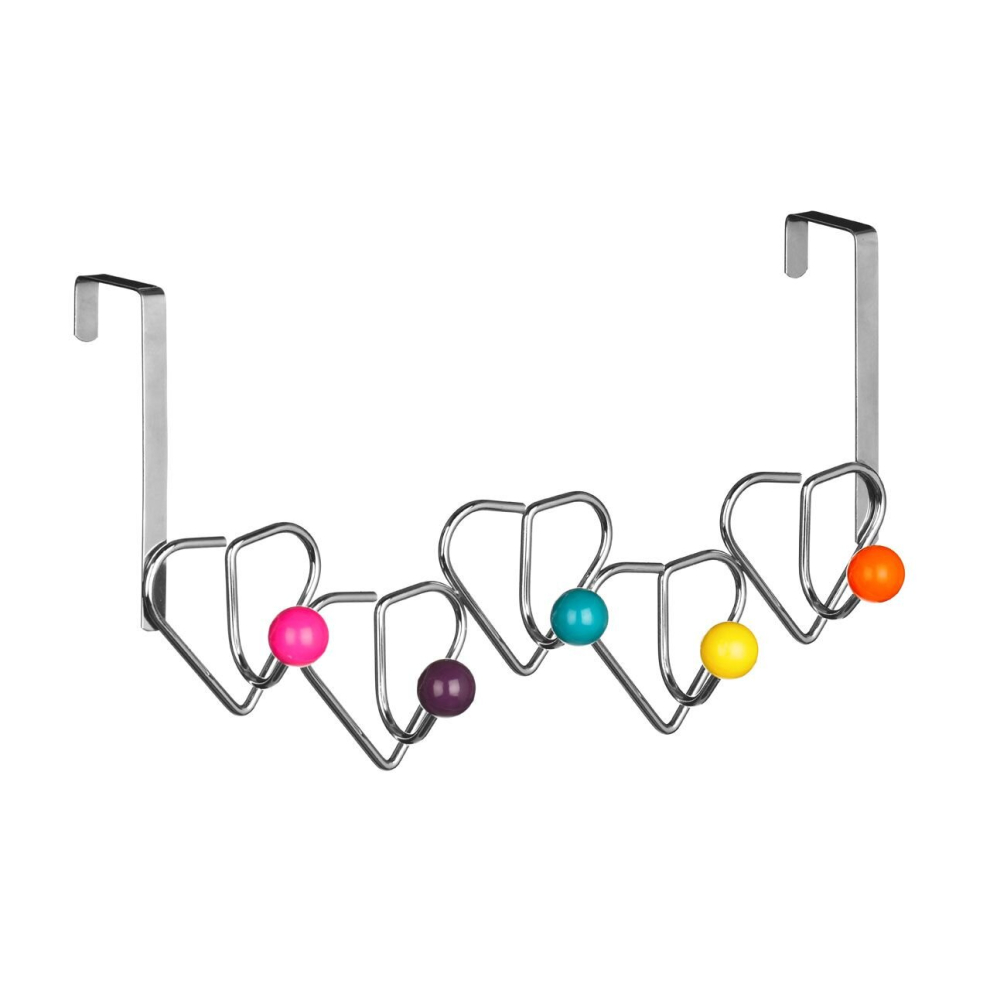 5 Hook Over Door Hanger - Multi-Coloured
