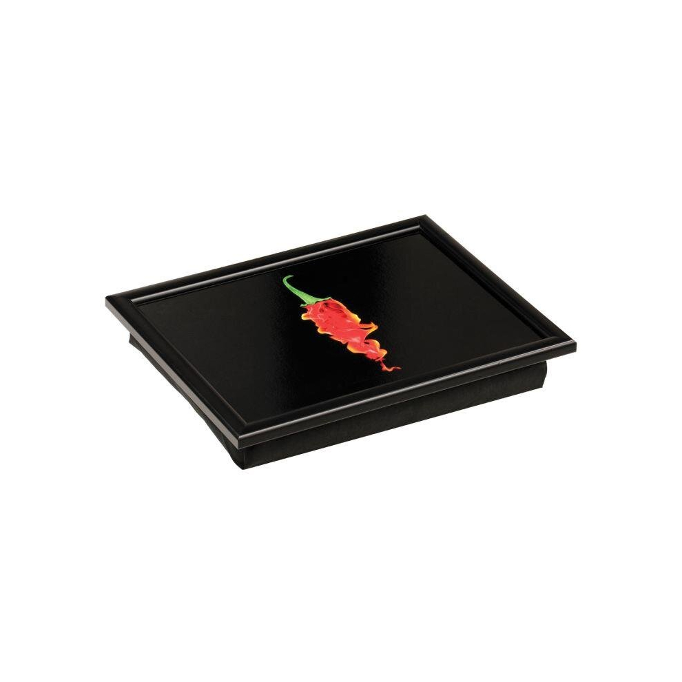 Flaming Chilli Lap Tray, Black