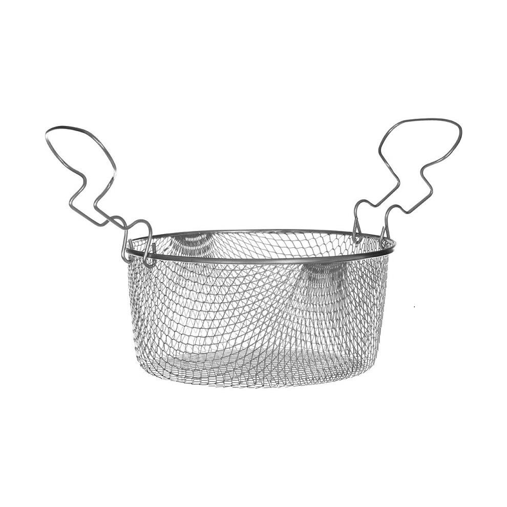 Deep Fryer Basket, Tin Plated Steel, Double Handles