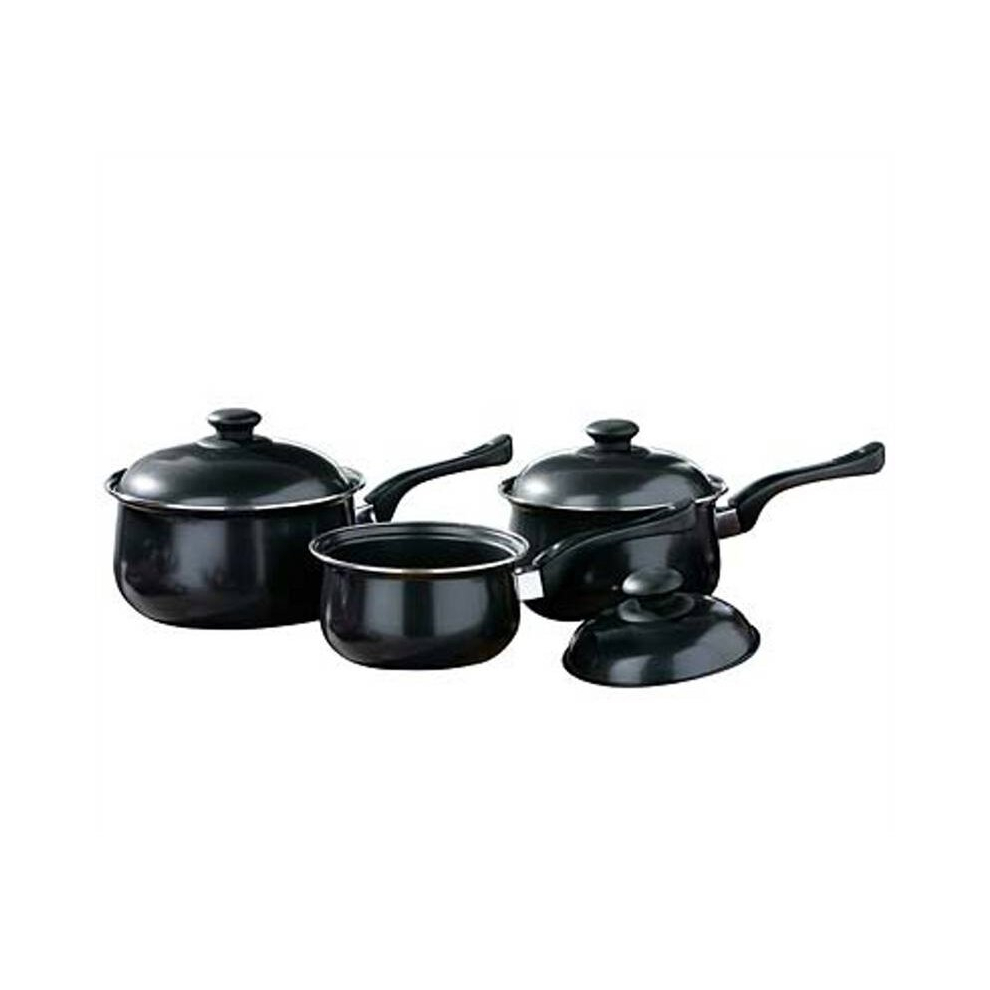 Viggo 3Pc Black Belly Pan Set, Heat Resistant Handles