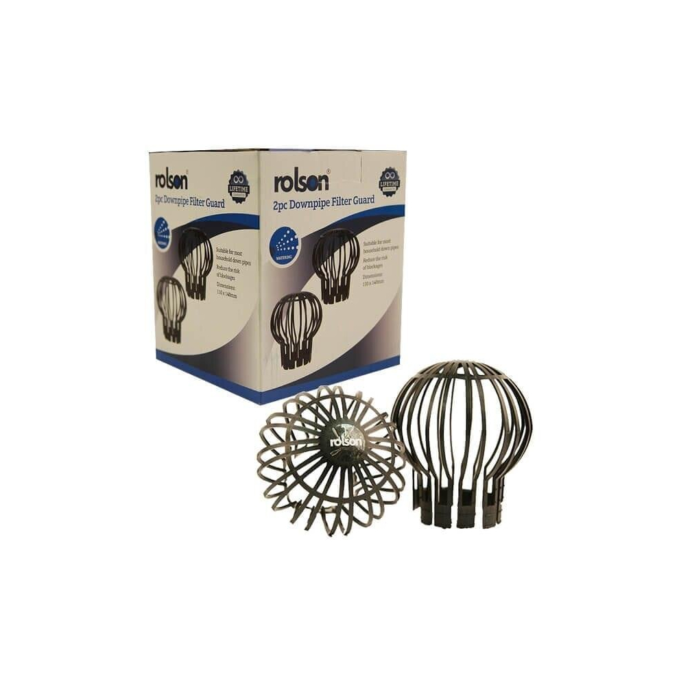 2Pc Down Pipe Filters To Stop Blockages Rain Gutter Outdoor 5029594606837