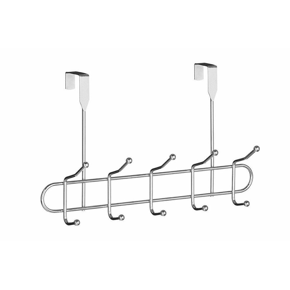 Premier Housewares Over Door Hanger, 10 Ball Hooks Door Hanger, Space-Saving Door Hanger For Bedroom Or Washroom Door Silver