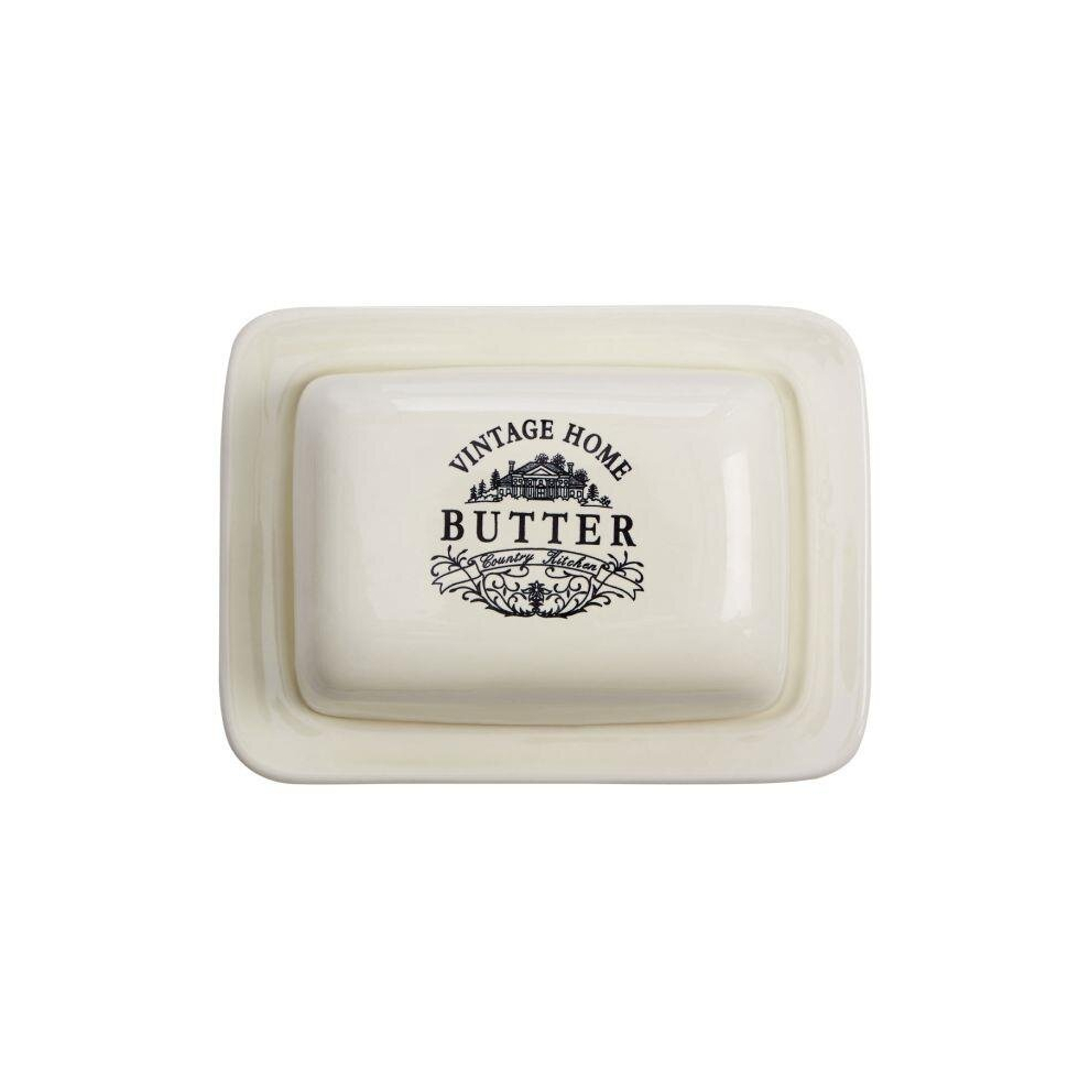 Vintage Home Butter Dish - Cream