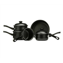 5Pc Belly Pan Set, Black