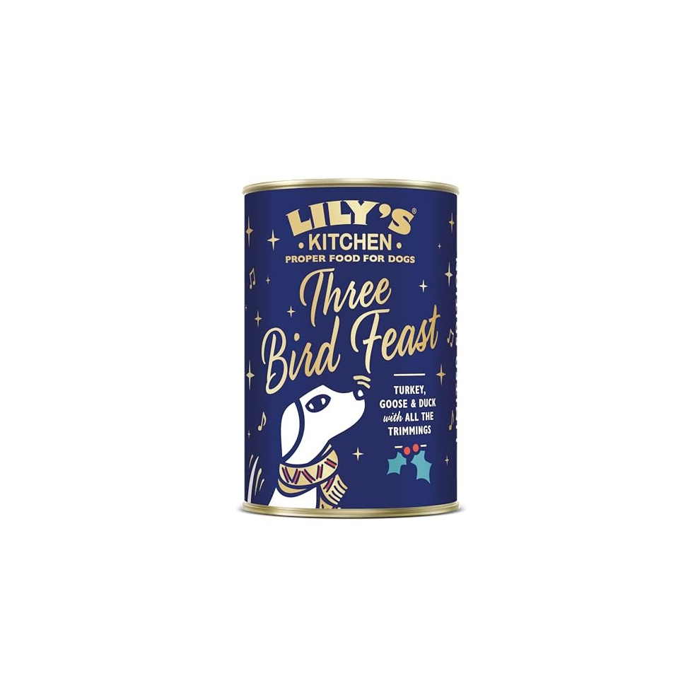 Lily's Kitchen Lily?S Kitchen With Natural Ingredients Adult Wet Dog Food Tin Three Bird Feast Grain-Free Recipe 6X400g