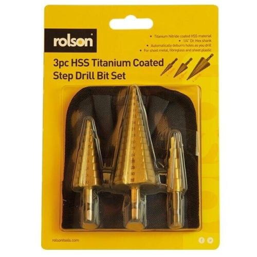 Rolson Rolson 48890 3pc Titanium Step Drill Set 1