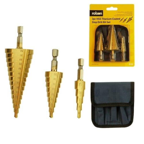 Rolson Rolson 48890 3pc Titanium Step Drill Set 2