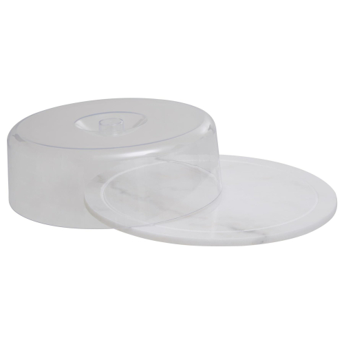 Premier Housewares Versatile White Marble Cheese Board With Domed Lid, Elegant Design Cheese Board, Durable Storage Board 2