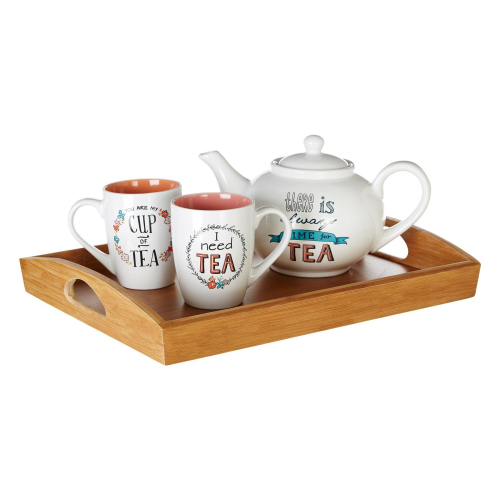 Premier Housewares Eco Friendly Bamboo Serving Tray With Handles, Practical Design Bamboo Serving Tray, Easy Grip Tray 2