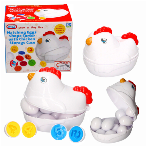 12 PCS EGG CHICKEN SHAPE SORTER NUMBERS 2