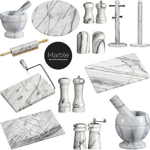 Premier Housewares Mortar and Pestle White Marble Crush Grind Herbs Spices 1