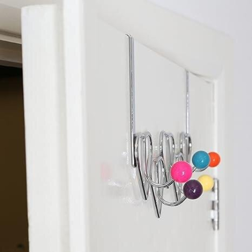 Premier Housewares 5 Hook Over Door Hanger - Multi-Coloured 1