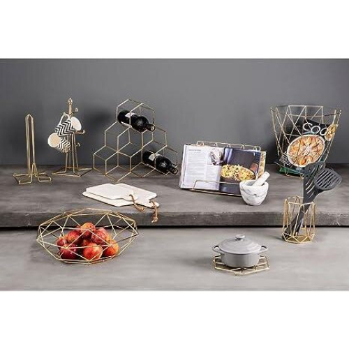 Premier Housewares Vertex Kitchen Roll Holder - Gold 1