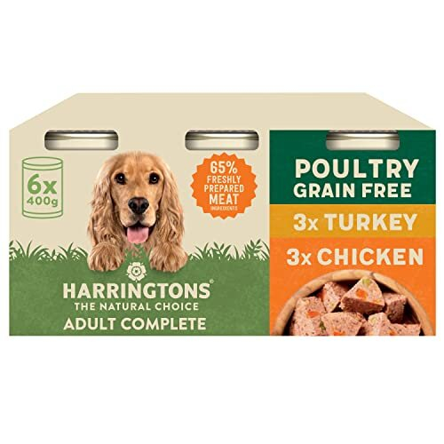 HARRINGTONS Grain Free Hypoallergenic Wet Dog Food Cans 6x400g