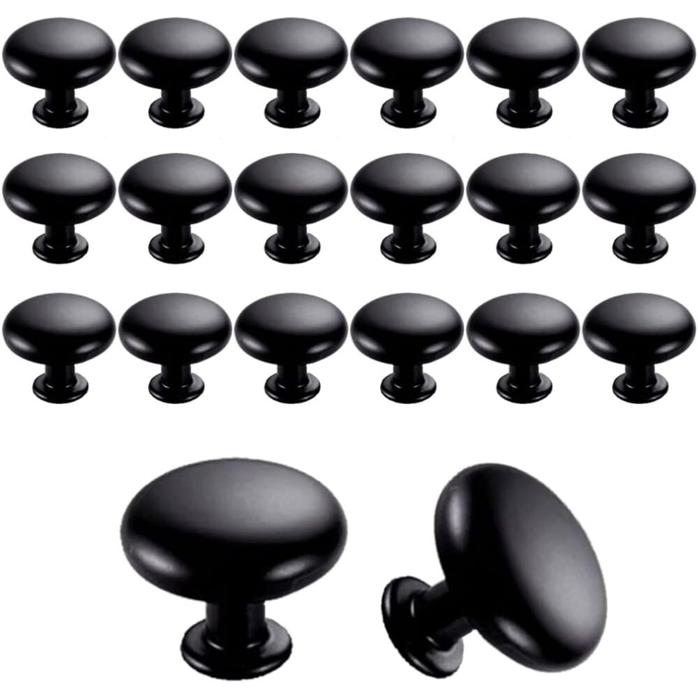 20Pcs Door Knobs Drawer Knobs 30Mm Vintage Handles Cabinet Cupboard Knobs For Kitchen Cupboards (Black) 7770197804905