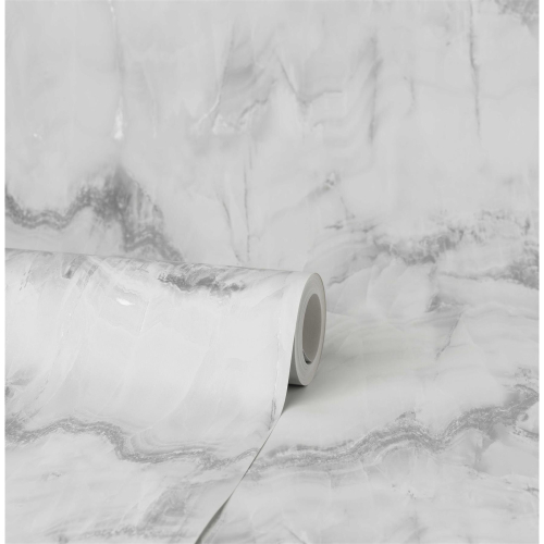 Crown Crown Marble Silver Wallpaper M1584 1