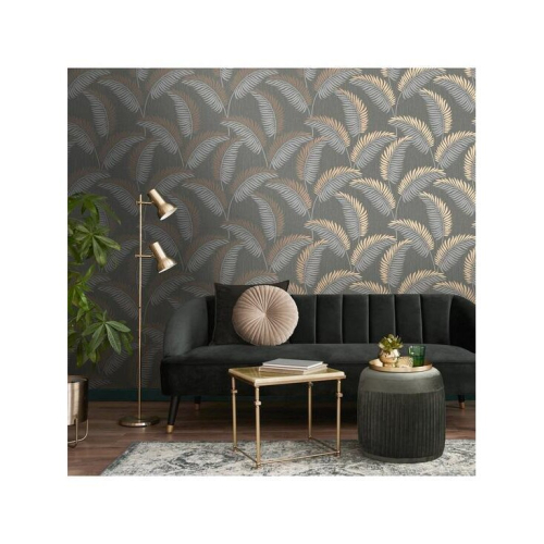 Fine Decor Fine Decor Cascade Leaf Grey Gold Wallpaper FD42839 2