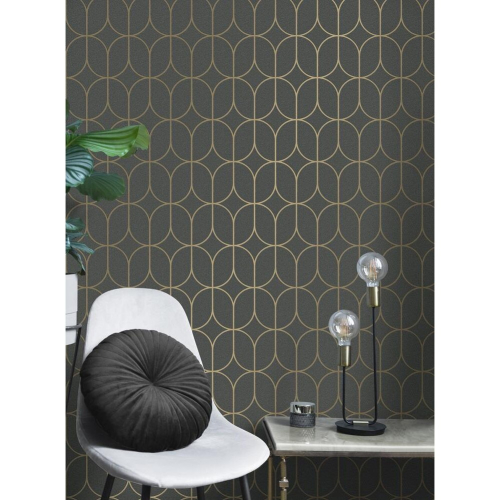Fine Decor Platinum Rosco Trellis Charcoal Wallpaper 1