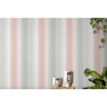Kirby Stripe Pink Wallpaper by Crown - Textured Vinyl, Striped Pattern, Washable (M1642) 53cm x 10m