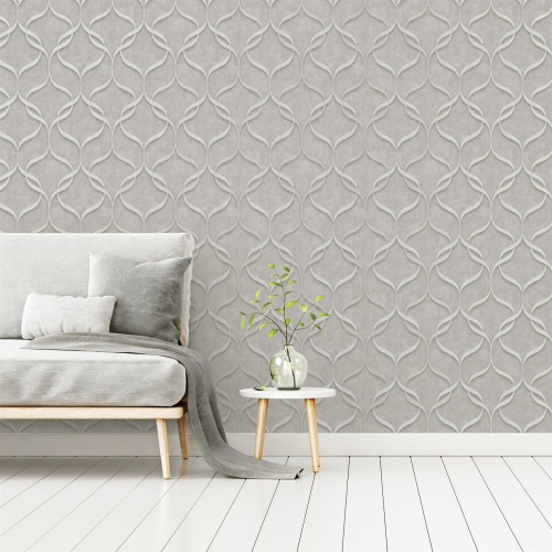 Fine Decor Fine Decor Milano 9 Wave Grey Wallpaper M95616 1
