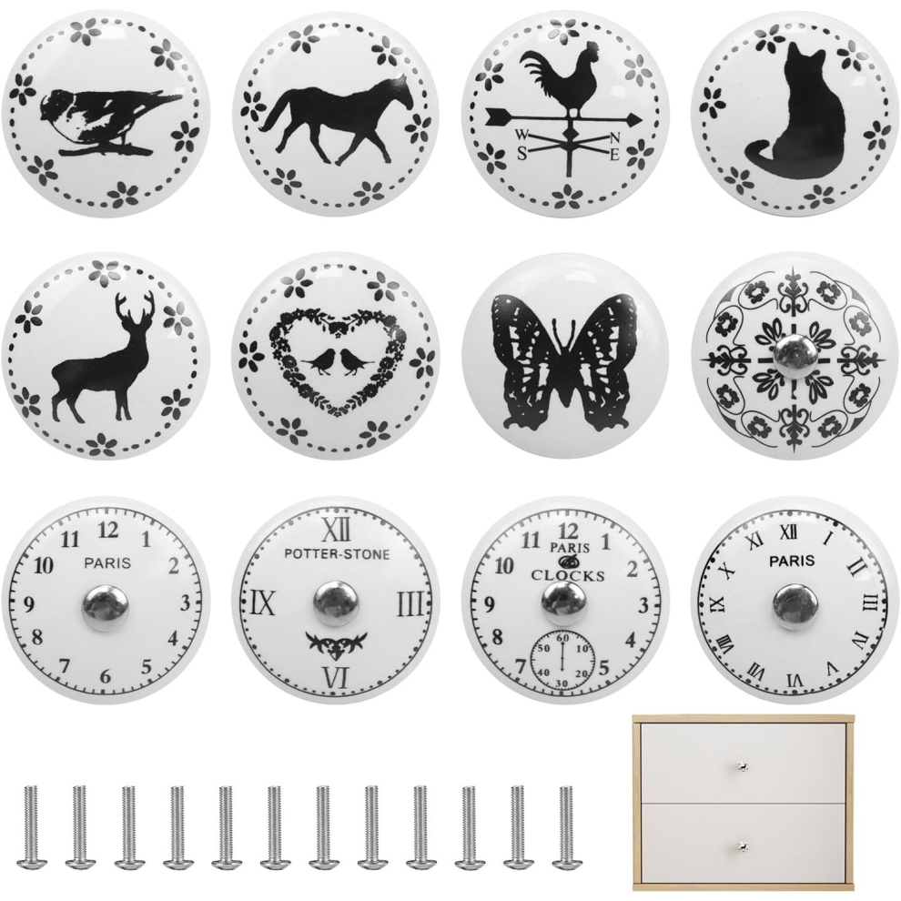 Vintage Porcelain Ceramic Furniture Drawer Knob, Furniture Knobs For Kitchen Cupboards, Kitchen Cabinet Handle, Knobs For Cabinets And Drawers (12) 7770197805827